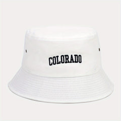 Letter Embroidery Bucket Hat UV Protection Sunshade Basin Hat