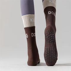 4 Pairs Non Slip Skid Socks Anti Slip Grip Socks For Women Pilate Barre Workout