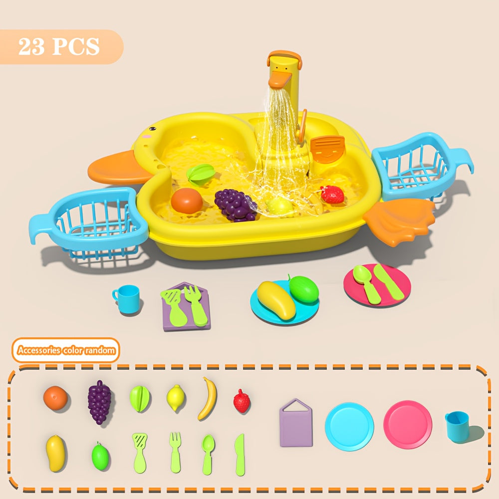 Kids' Water Play Kitchen Sink Toy with Automatic Water Circulation