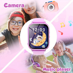 Pink Kids Smartwatch with HD Touch Screen Educational Games Music & Camera