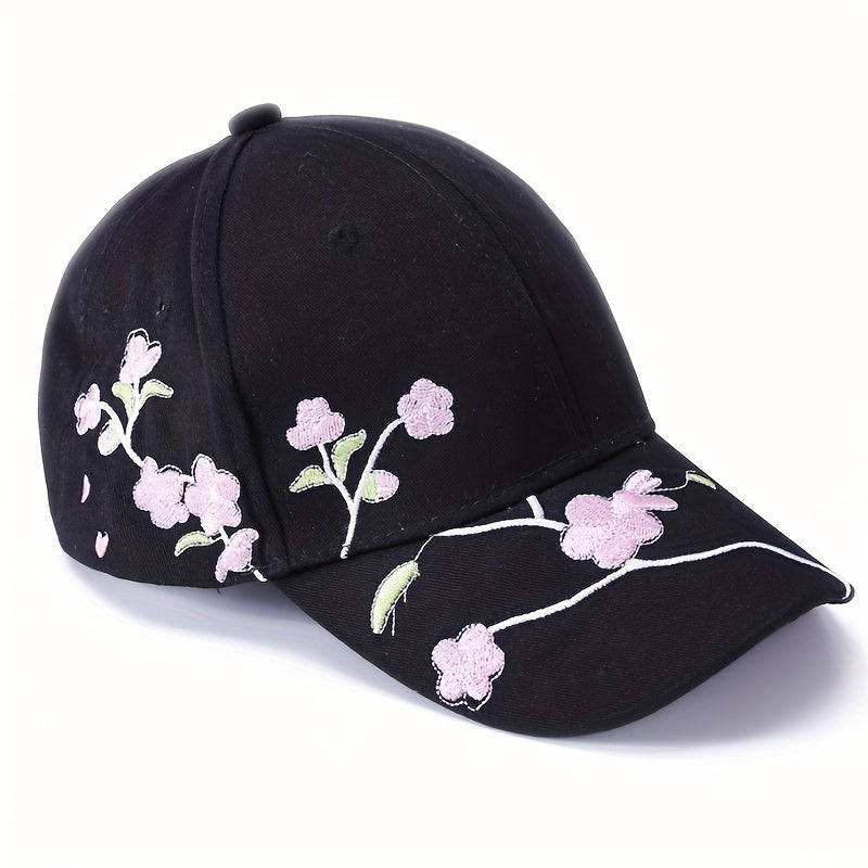 Plum Blossom Embroidery Baseball Cap