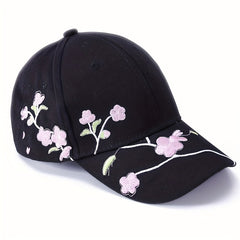 Plum Blossom Embroidery Baseball Cap