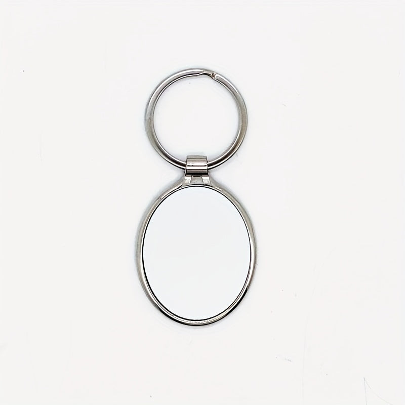 Sublimation Blank Oval Metal Keychain 10pcs