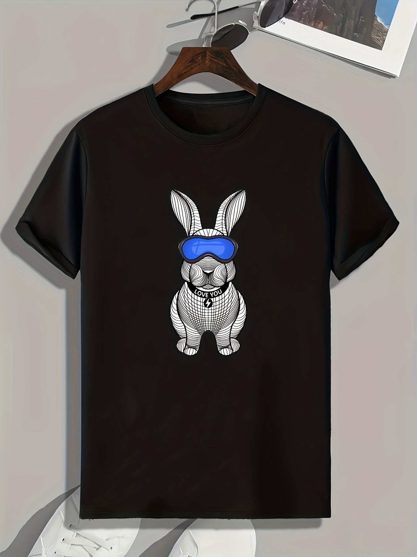 Rabbit Print Men's Graphic T shirt Summer Casual Tees