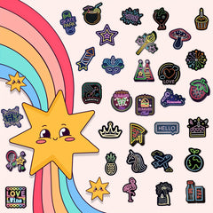 200 Neon Stickers Variety Pack | Self-Adhesive Vinyl Decals