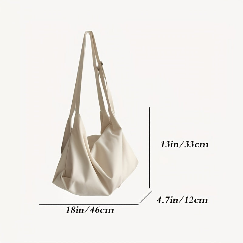 Literary Canvas Crossbody Bag Large Capacity Hobo Bag For Travel Sports
