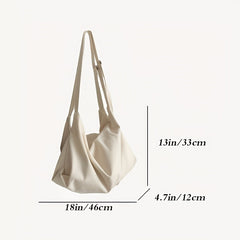 Literary Canvas Crossbody Bag Large Capacity Hobo Bag For Travel Sports