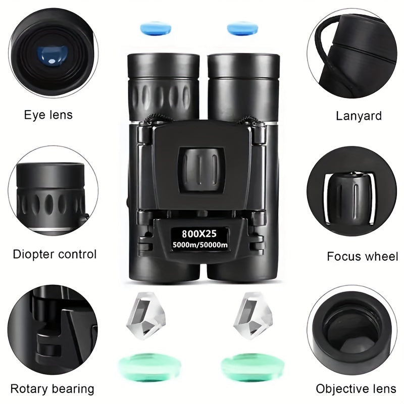 HD Zoom Folding Binoculars Long Range Telescope Low Light Night Vision