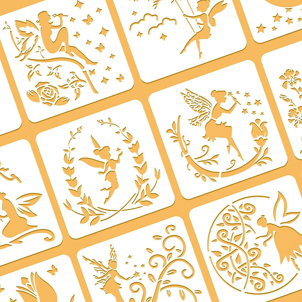12pcs Large Plastic Reusable Stencils for Painting on Fabric Canvas Floor Wood