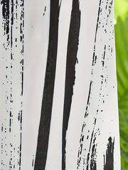  Stripe Print V Neck Dress