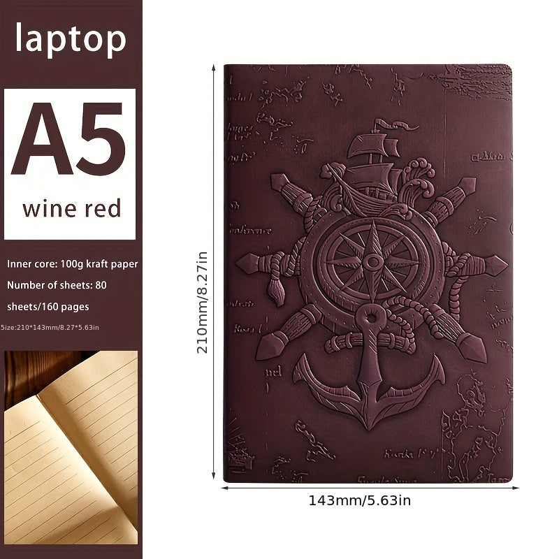 European 3D Embossed Craft Notebook, Literary Journal Diary