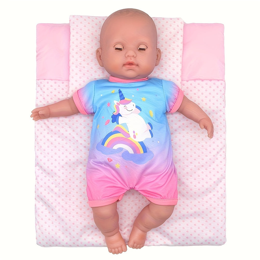Pink Doll Toy Blanket Pillow Set for 12 18 Inch Dolls