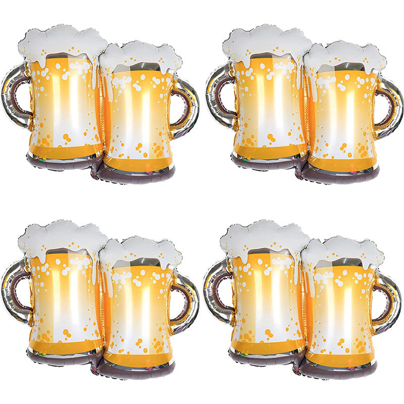 4pcs Beer Mug Balloons Party Decorations for Men