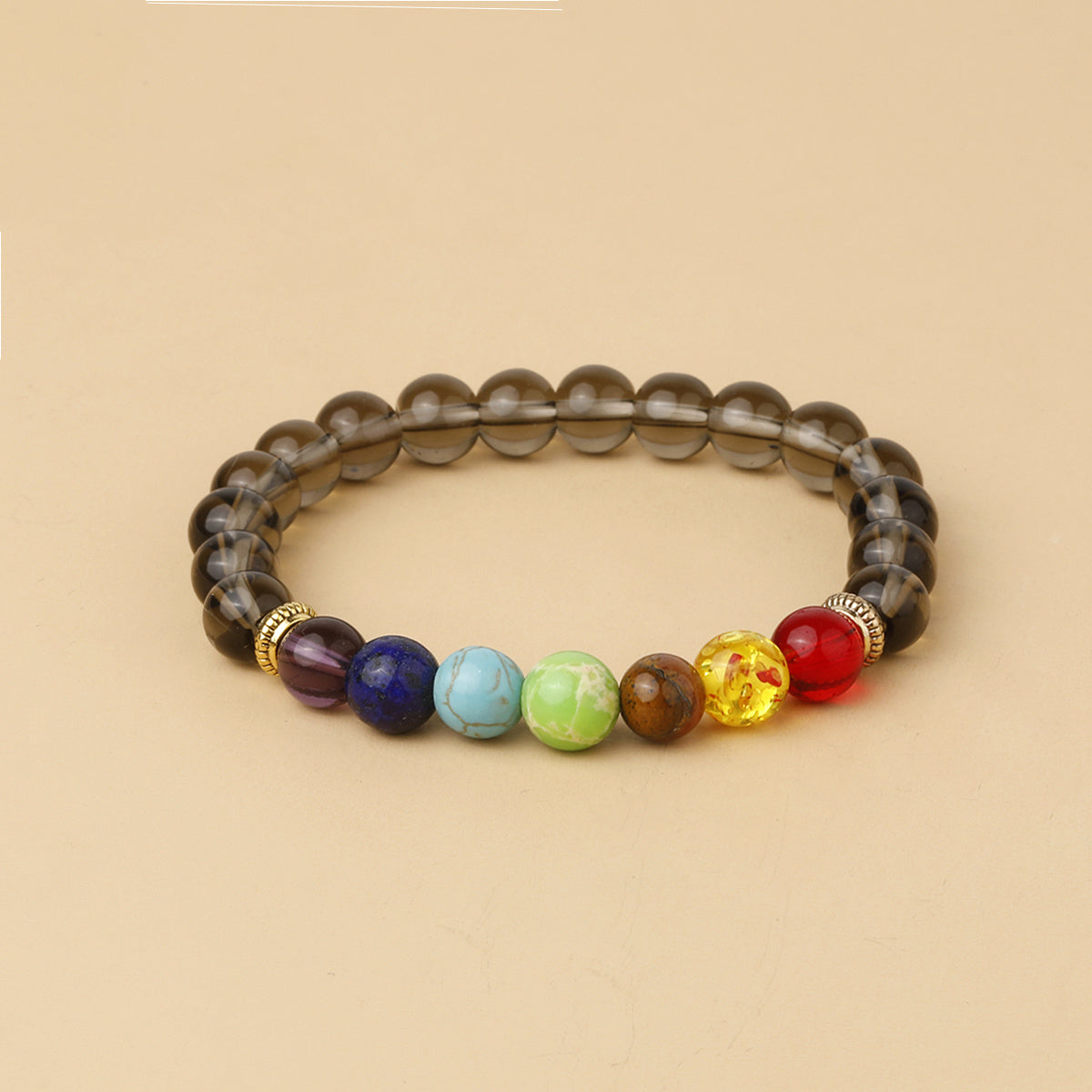 7 Chakra Stone Bead Bracelet Tiger Eye Yoga Balance Men Buddha Jewelry