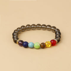 7 Chakra Stone Bead Bracelet Tiger Eye Yoga Balance Men Buddha Jewelry