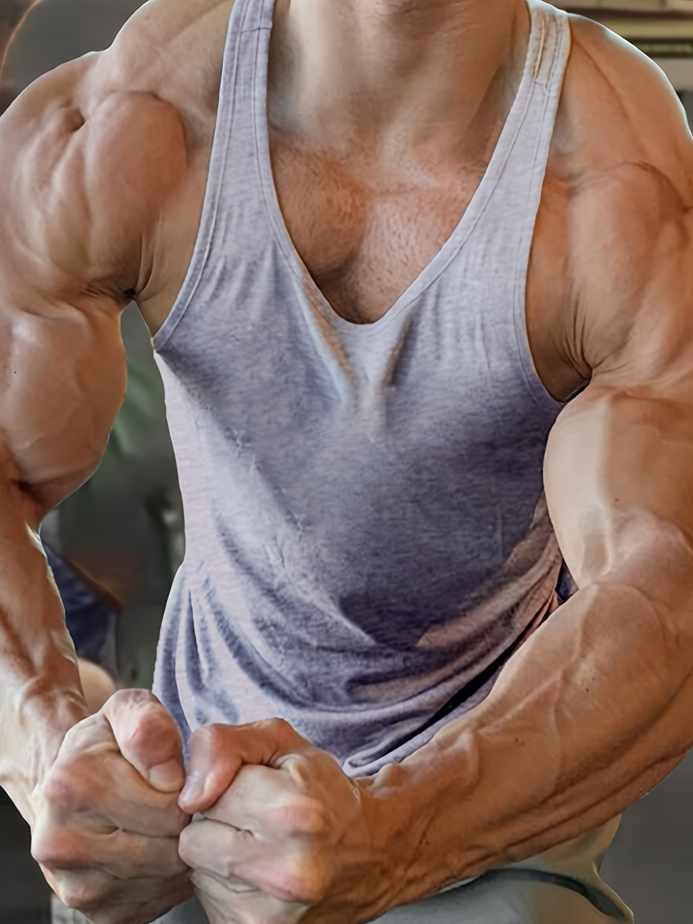 Men's Gym Tank Top Cotton Bodybuilding Muscle Singlet
