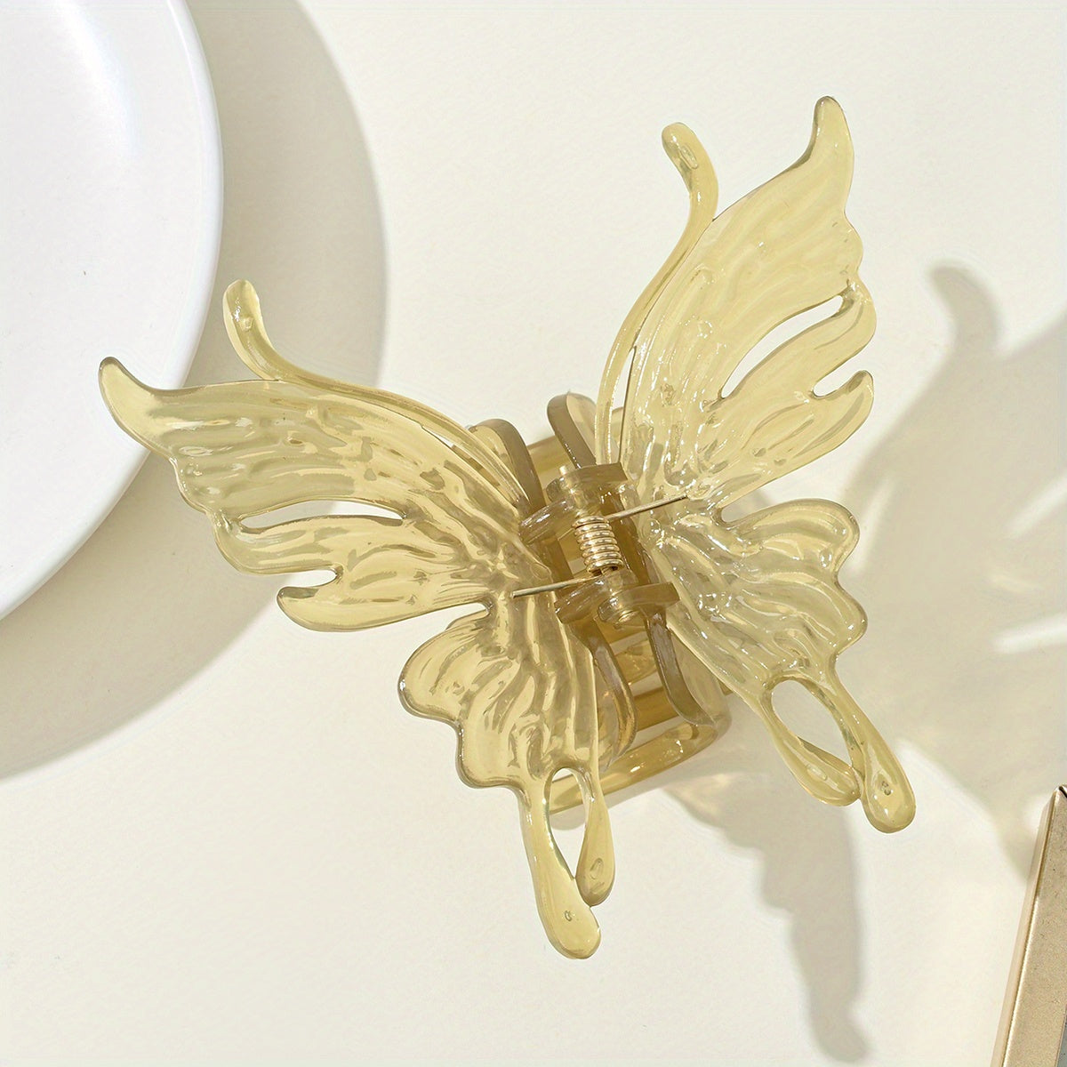 Colorful Translucent Butterfly Hair Claw Strong Hold Women's Shark Claw
