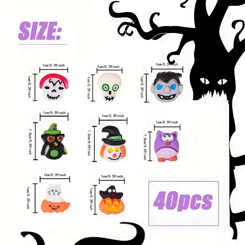 40pcs Halloween Push Pins Pumpkin Ghost Decoration Cork Board Photo Wall School