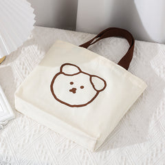 Cartoon Bear Handbag Lunch Box Bag Handle Canvas Bag