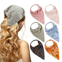 Floral Elastic Hair Scarf Headband Chiffon Print Hair Scarves Kerchief