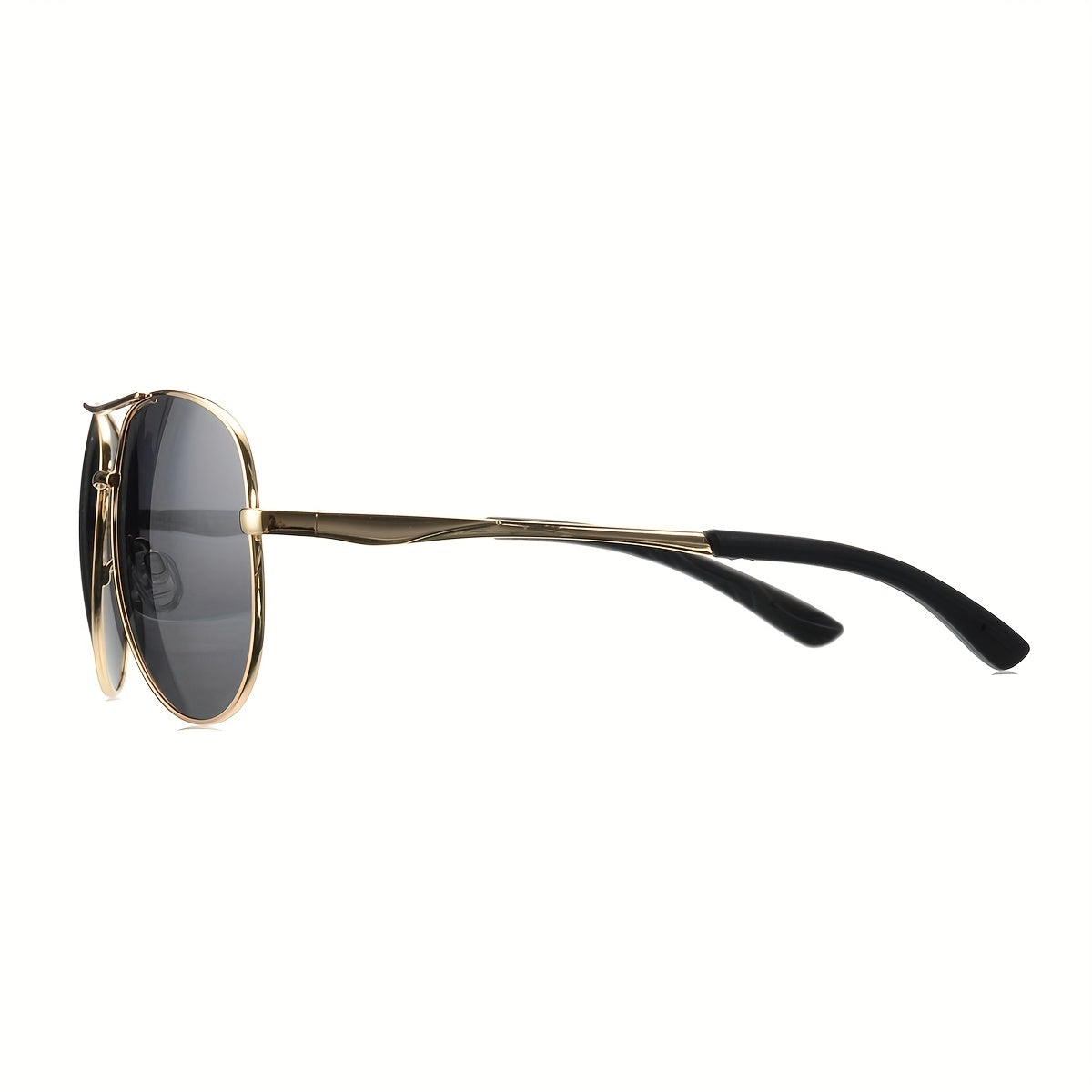 OUWEN Aviator Sunglasses Men Golden Frame Smoke Lens UV Protection