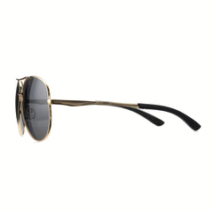 OUWEN Aviator Sunglasses Men Golden Frame Smoke Lens UV Protection