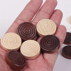24pcs Wooden Backgammon Pieces Wooden Checker Pieces Set 2