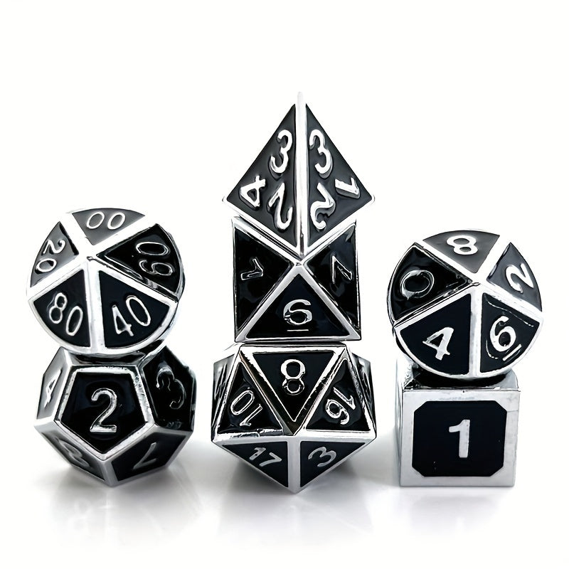 7pcs Metal Dice Set for Board Game Desktop Accessories