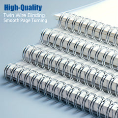 2pcs A6 Spiral Notebook Grid & Blank Pages Clear Stitched Edge Handy Pocket Note