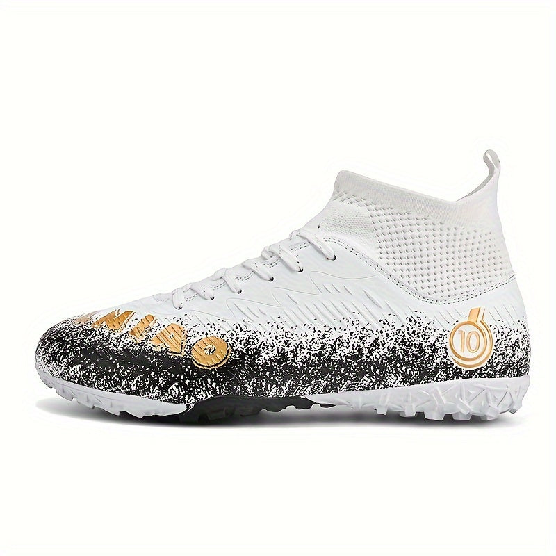 Boys' High Top TF Football Boots Anti-skid Breathable Soccer Cleats