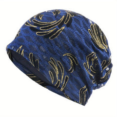 Lace Embroidery Beanie Vintage Elastic Turban Casual Head Wrap Soft Bonnet
