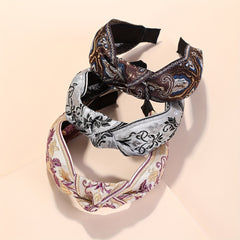 3pcs Ethnic Style Embroidered Headband Knotted Retro Versatile Hair Accessories