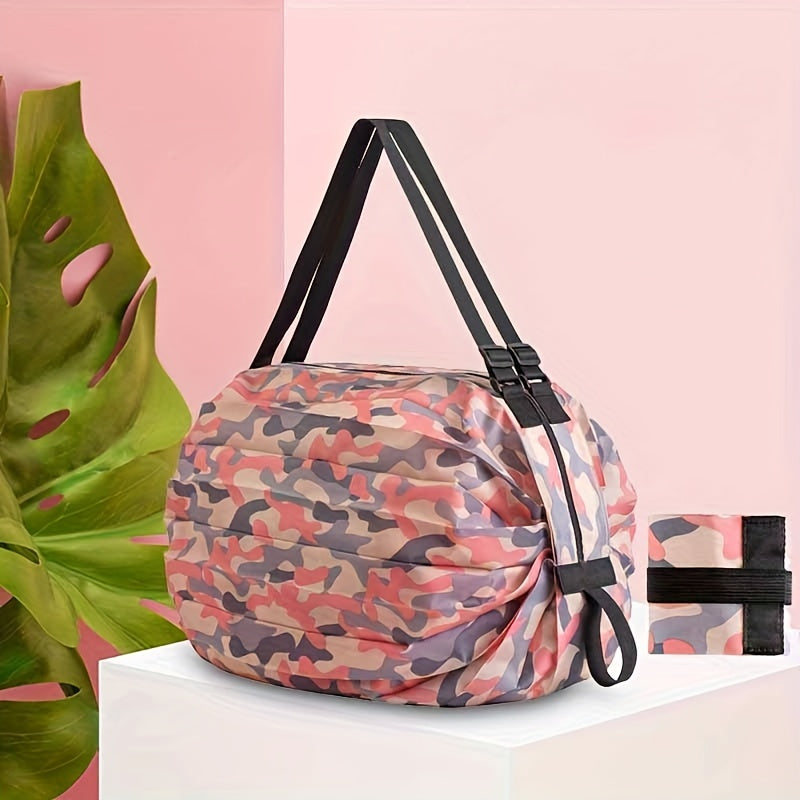 Folding Shopping Bag Storage Handbag Travel Drawstring Shoulder Bag
