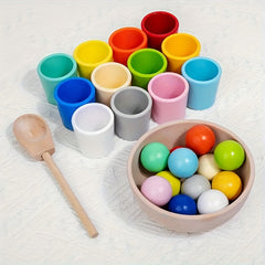 Rainbow Wooden Sorter Game Educational Toy