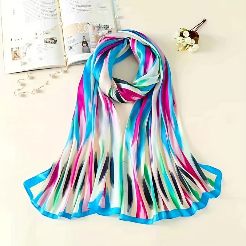 Geometry Satin Scarf Silk Sunscreen Shawl Towel Wraps