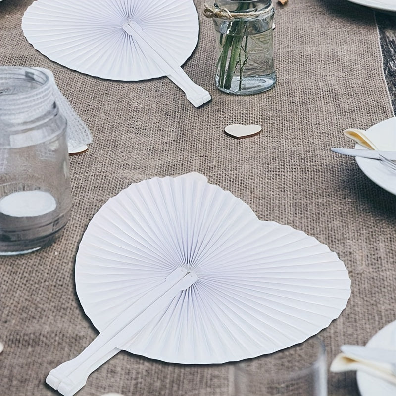 2pcs Heart Fan Wedding Gift Pocket Chinese Style Dance Fan