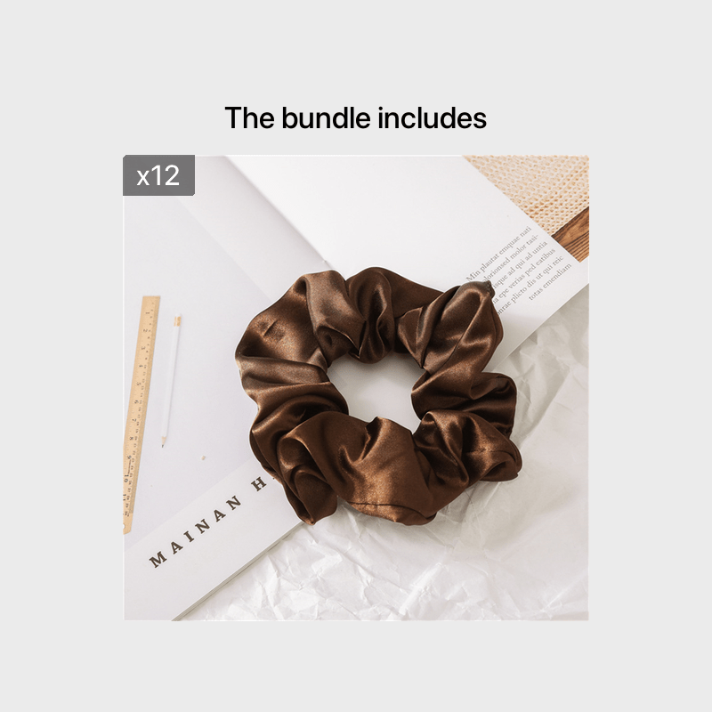 Silk Satin Neutral Hair Scrunchies Earth Toned Golden Hair Ties