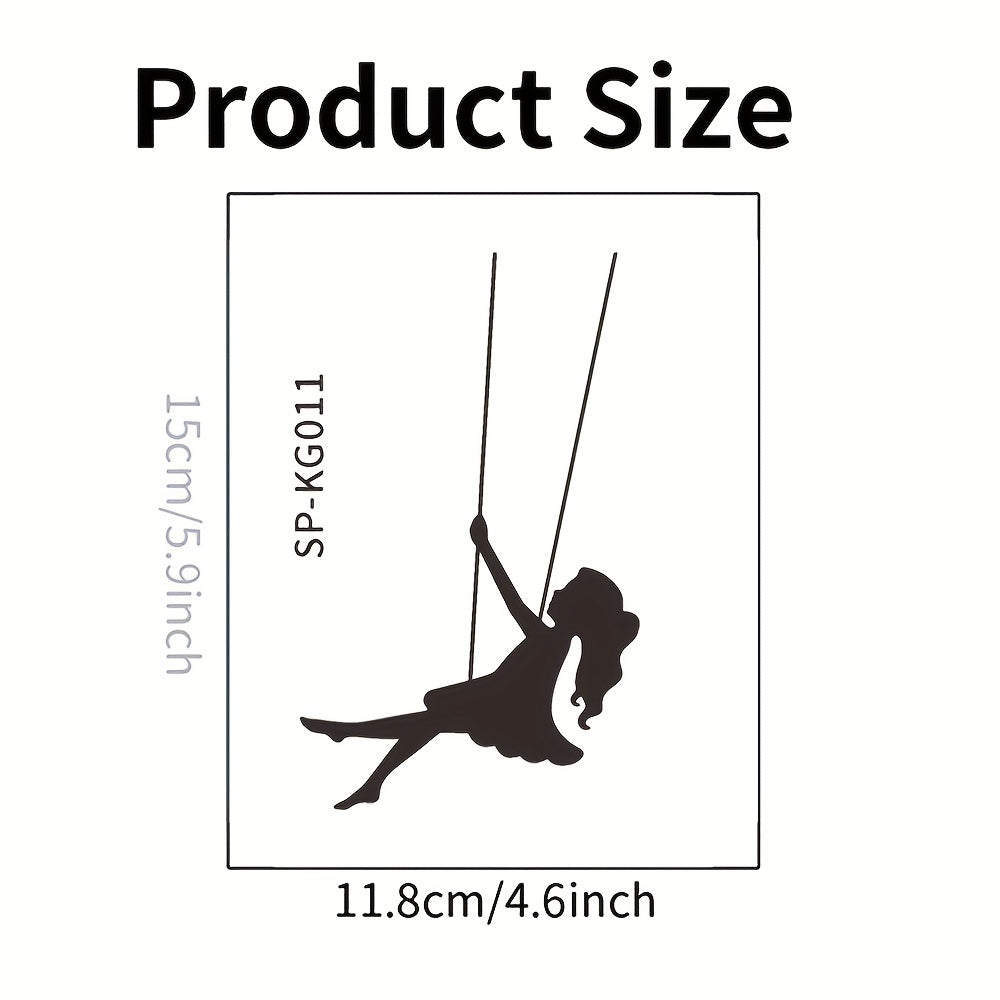 Cartoon Girl Switch Sticker Swing Pattern Wall Decal