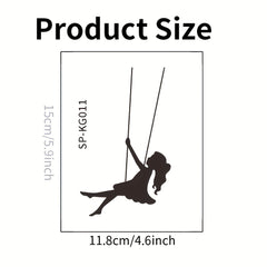 Cartoon Girl Switch Sticker Swing Pattern Wall Decal