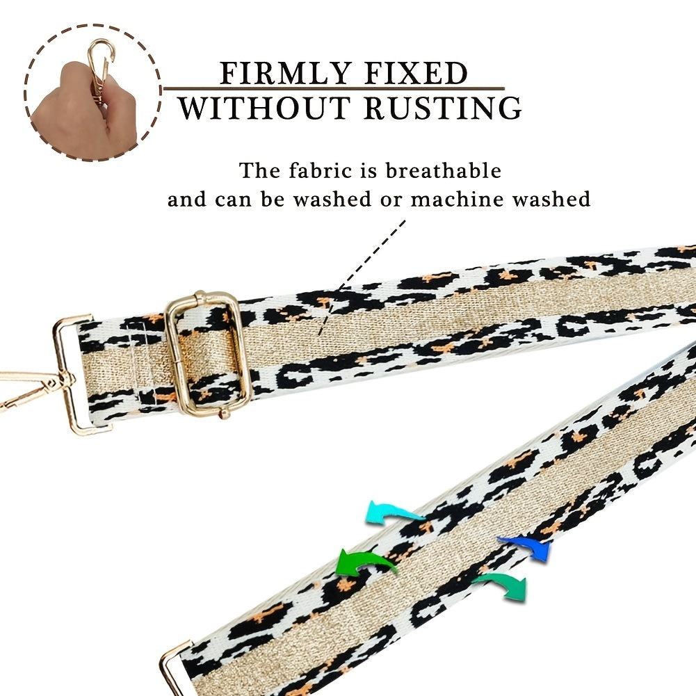 Leopard Print Bag Strap Wide Replacement DIY Travel Accessories
