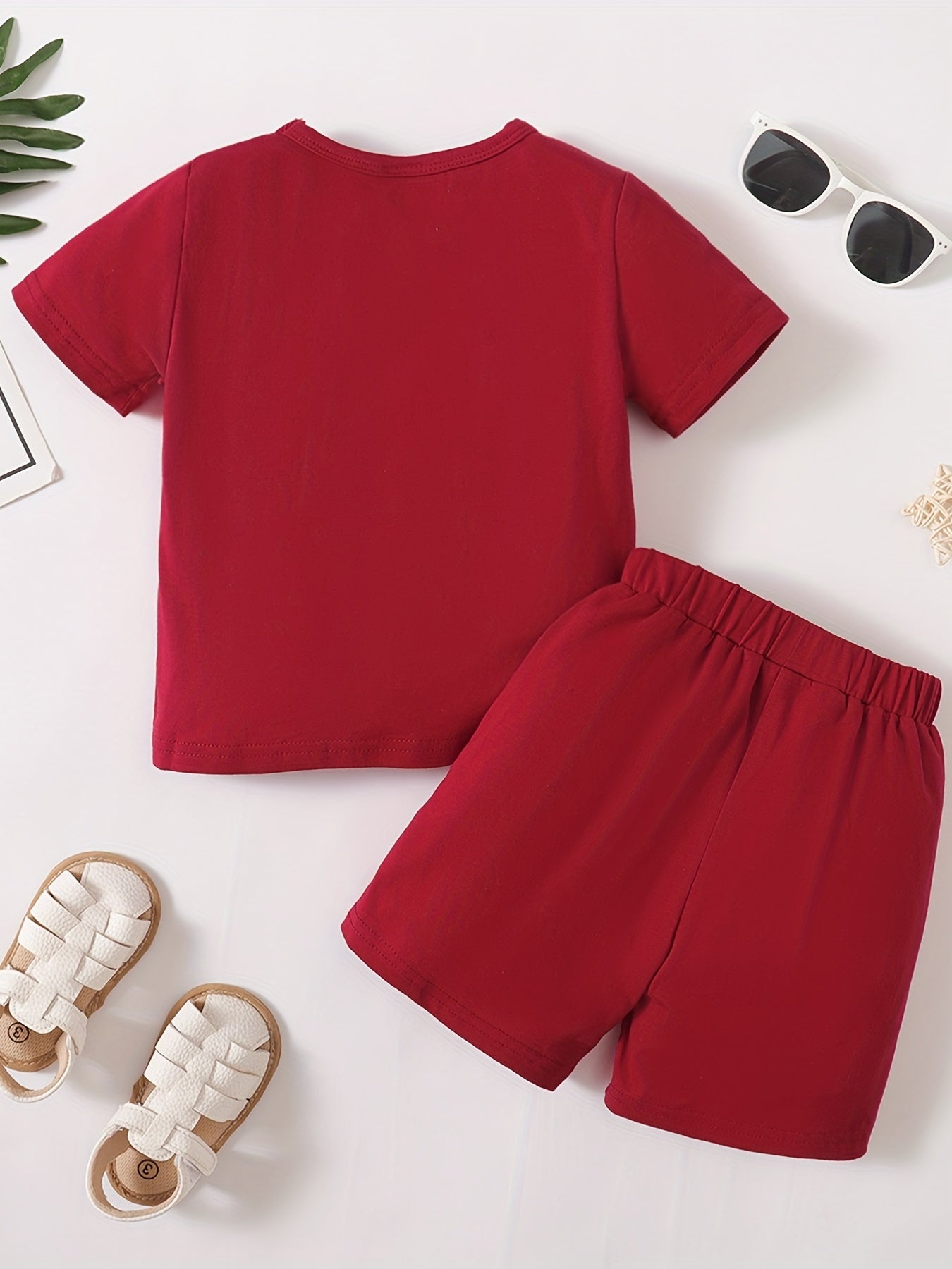 2 Boys Cotton Tees & Short Set Casual Summer Kids Outfits