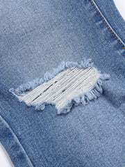 Women's Plus Washed Ripped Button Fly Skinny Jeans