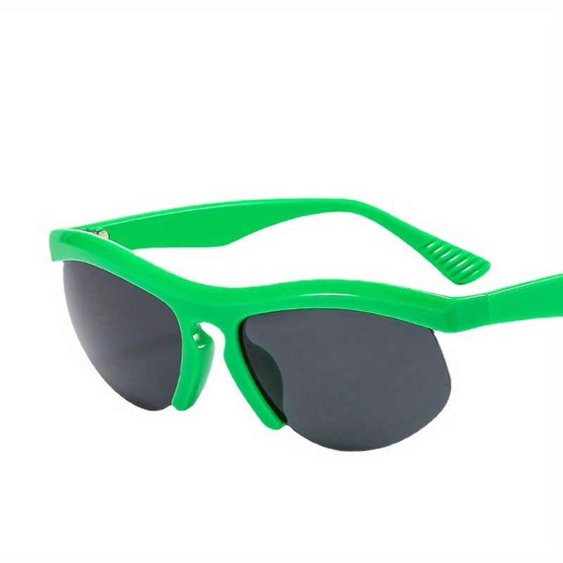 Y2K Semi Rimless Sunglasses Hip Hop Block Anti Glare UV400