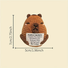 Crochet Duck Figurine Soft Fabric Yellow for Home Decor