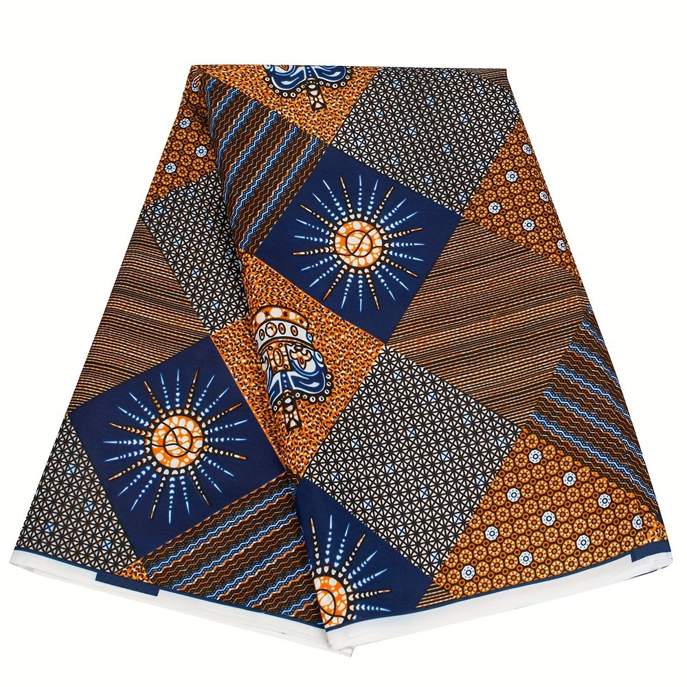 Geometric African Ankara Wax Print Polyester Fabric for Home Craft