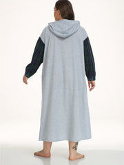  Snowflake Slogan Print Hooded Sleep Dress