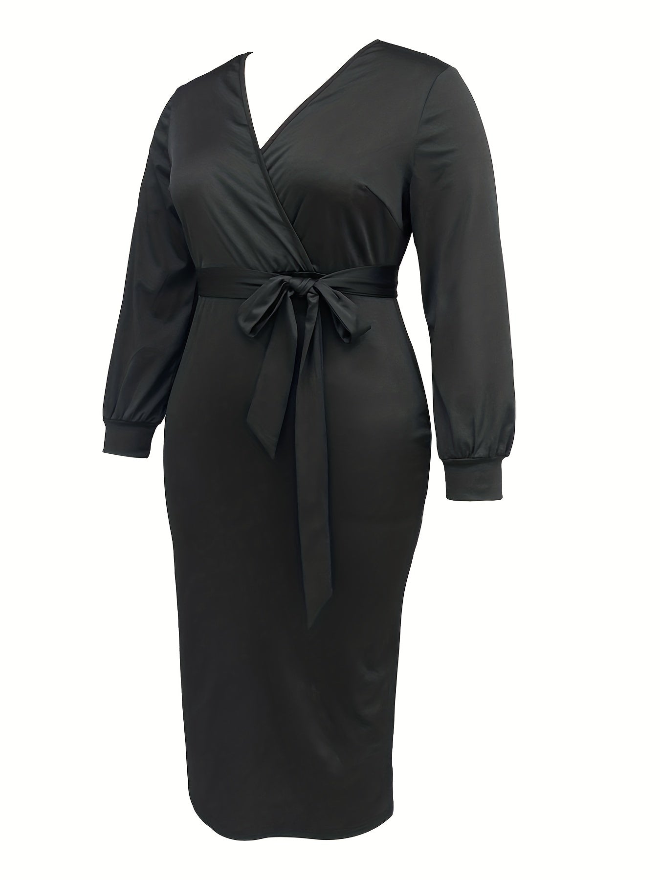  Dress Women's Plus Surplice Neck Slim Fit Dress