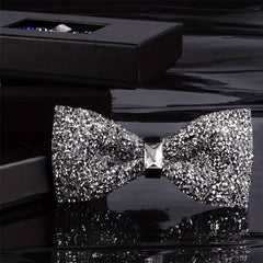 Men's Glitter Faux Diamond Bow Tie for Nightclub Banquet