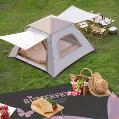 Pink Butterfly Picnic Blanket Waterproof Beach Blanket for Outdoor Camping