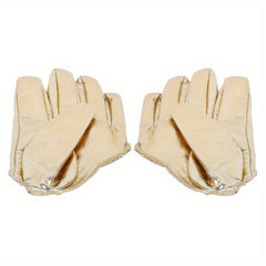 Women's Punk PU Leather Half Palm Gloves for Dancing Rock Performance
